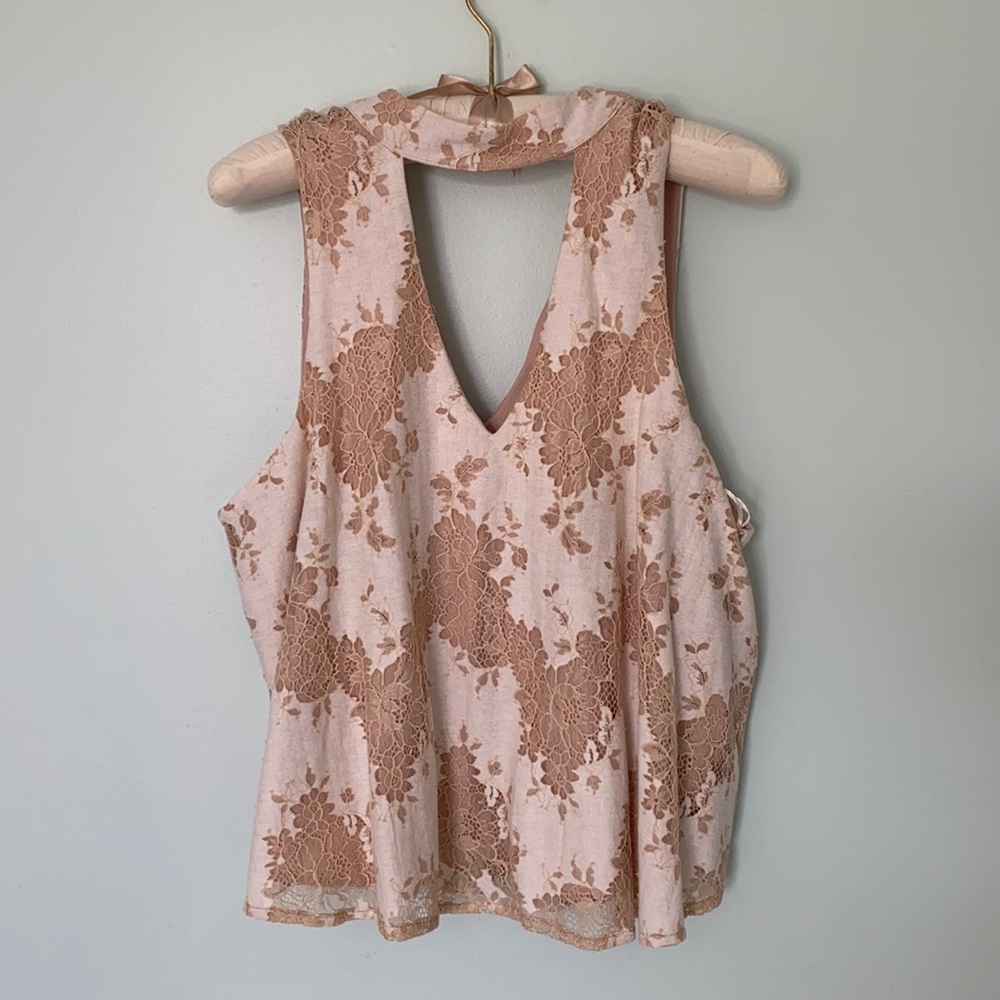 Abbeline Nude Lace Tank High Neck (m)
